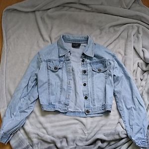 Womens LULU America White Wash jean jacket